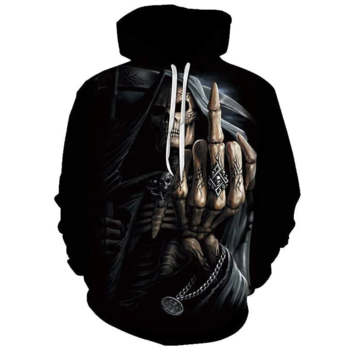 Lontse Hoodies Men Skull 3D Graphic Print Sweatshirts Pullover Tops with Pocket¡ê?XX-Large