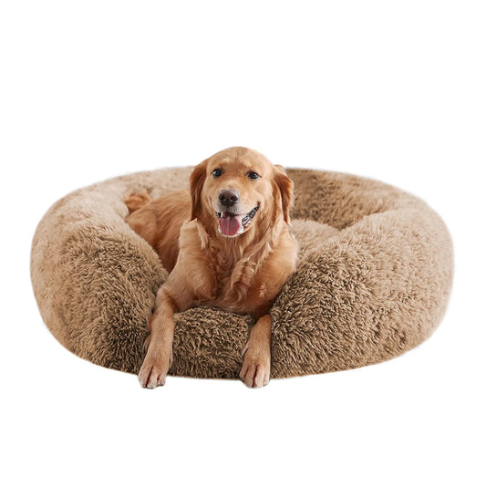 URGVANZ Calming Donut Dog Bed, Fluffy Washable Pet Bed for Large Dogs up to 80 lbs (34”)