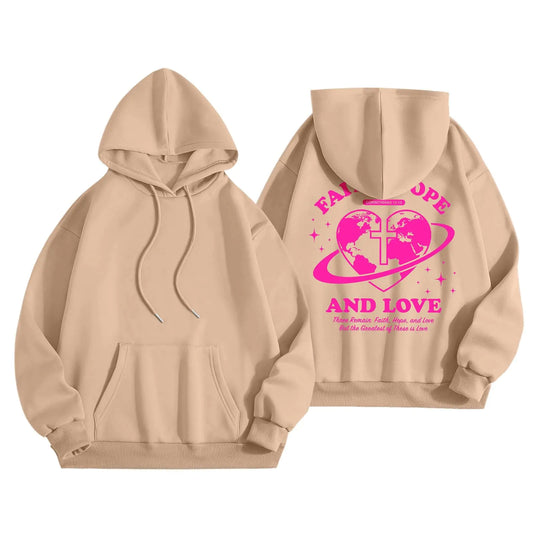 Womens Oversized Cute Hoodies Preppy Y2K Graphic Long Sleeved Sweatshirt for Teen Girls Pullover Tops with Pockets