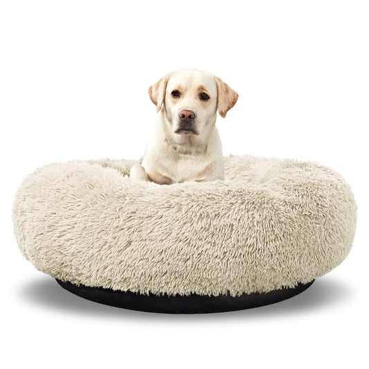 Washable Dog Round Bed Large Dogs Donut Dog Bed Medium Dog Comfy Dog Calming Cuddler Bed
